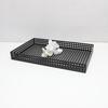 Metal Handicrafts Square Grid Tea Tray Storage Pallet Geometric Hollowed-out Plate Fruit Plate Desktop Storage Container