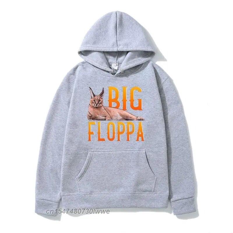 Big Floppa Meme Cute Caracal Cat Hooded Sweatshirt Unisex/Women Unisex Oversized Hoodie Guys Cute All-Match Black Pullover Hoodies
