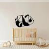 1pc Metal Pandas Wall Art - Black Metal Sculptures for Outdoor, Living Room, Bathroom, and Bedroom Decor