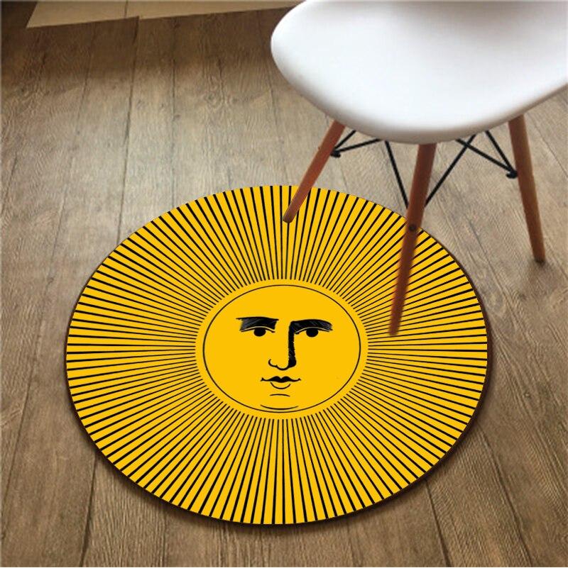Starry Sun and Moon Rug Yoga Mat for Exercise Bar Living Room Round Carpet Artistic Floor Mat Lady Bedside Rugs Cat Dog Cushion