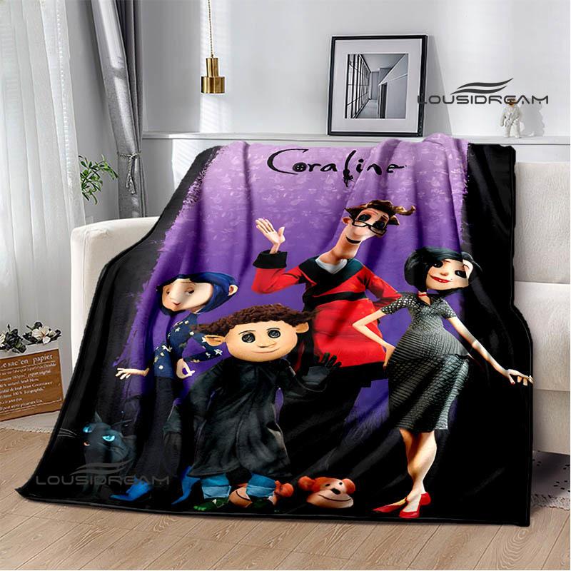 3D-Decke mit C-Coraline-Cartoon-Aufdruck, Flanell, warme Decken, weiche und bequeme Decke, Bettbezüge, Geburtstagsgeschenk, Heimtextilien