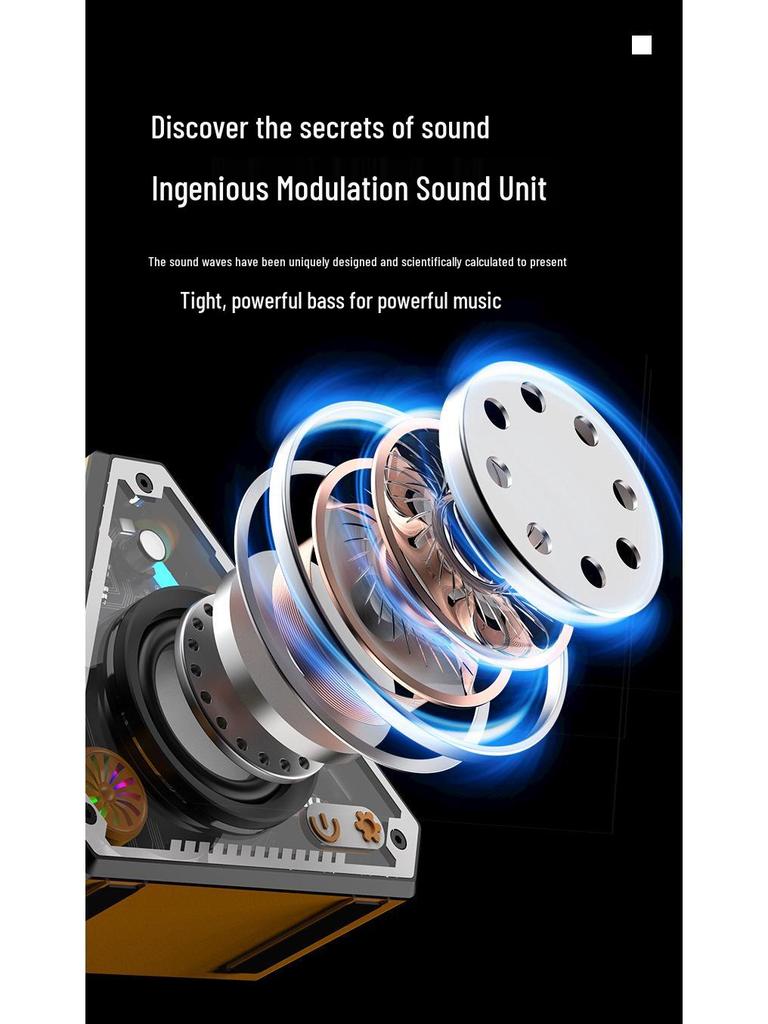 Compact Wireless Bluetooth Speaker - High Quality, Portable Outdoor Mecha Subwoofer V2, Mini Desktop Trendy Play