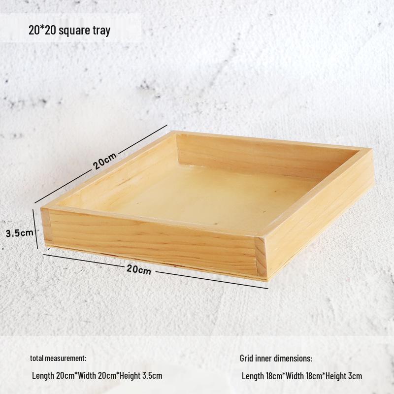 Retro Wooden Multi-Grid Desktop Storage Box and Display Tray