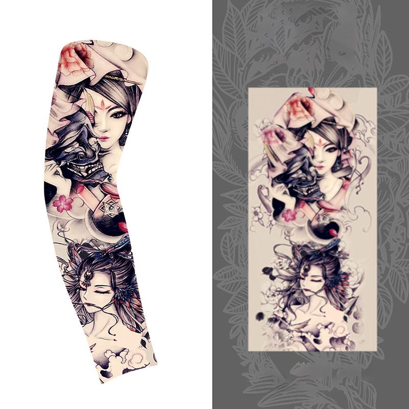 1Pc Arm Covers Flower Cooling Arm Tattoo Sleeve Uv Protection Cycling Gloves Unisex Sunscreen Sleeve Sunscreen Arm Warmers