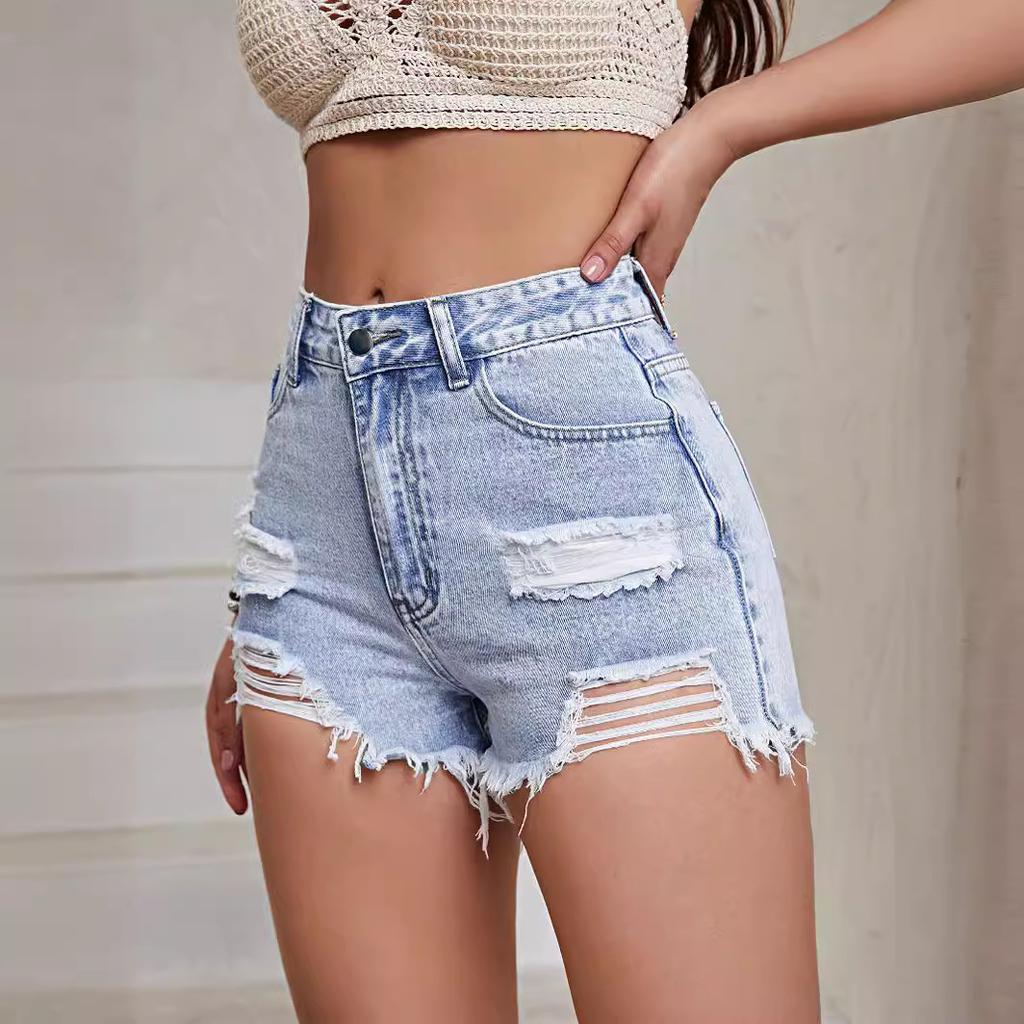 GMXIA Pantaloncini Denim Strappati da Donna
