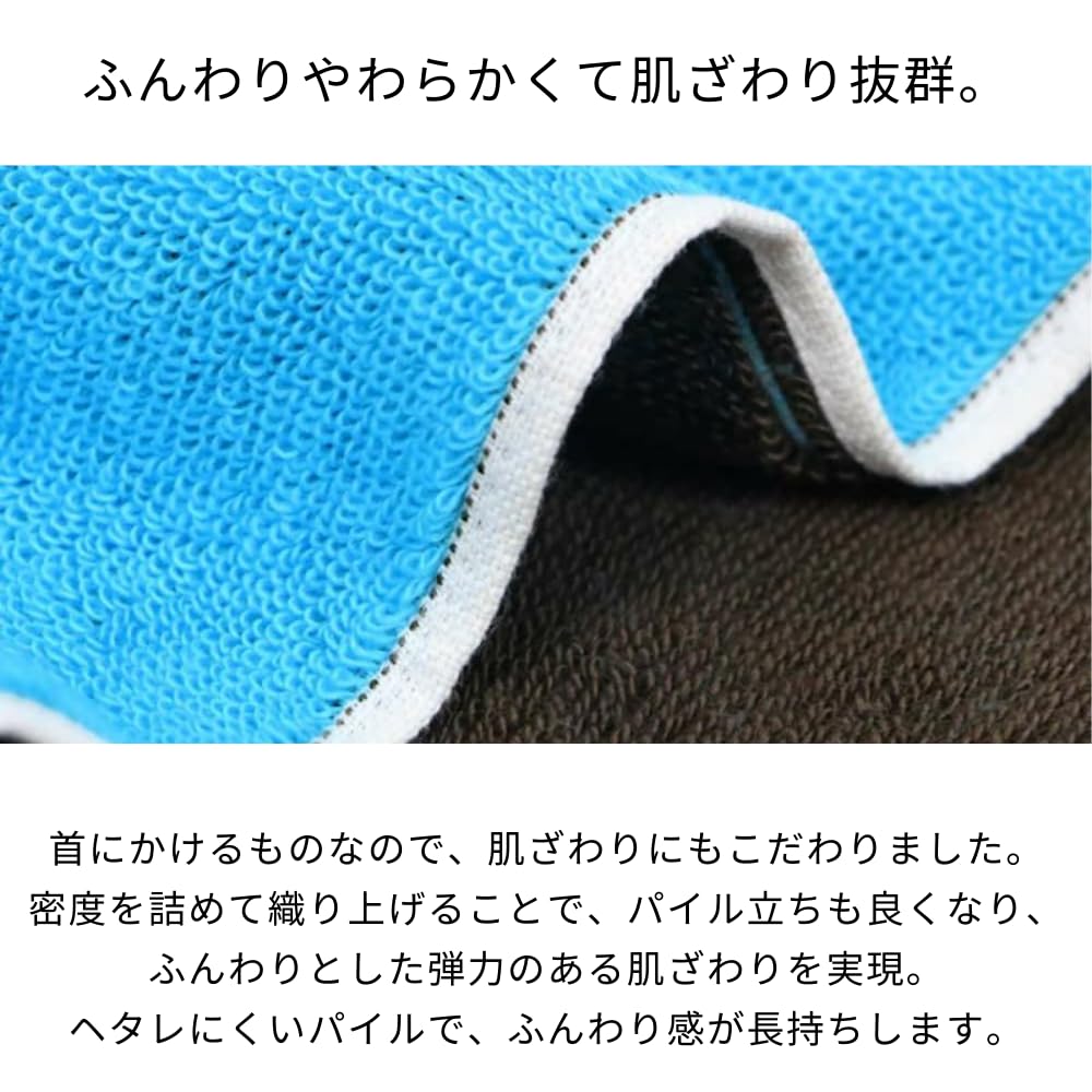 Iori Hoshi Reversible Sports Towel 25x110cm (NEW Blue) Imabari Towel Swim Towel Sports Gym Absorbent Quick Drying Plain 100% Cotton