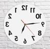 Reverse Anti Wall Clock Modern Backwards Time Run Counter Clockwise Watch Wall