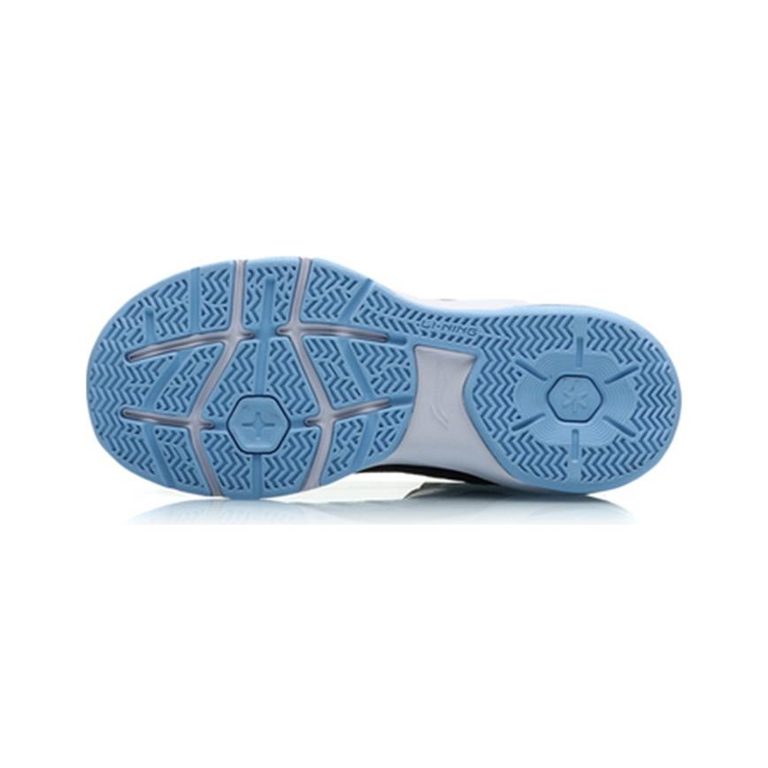 Li Ning Kids Comfortable Casual Non-Slip Shock Absorbing Wear-Resistant Mid-Top Running Shoes Kids Running Shoes White Blue Black YKCP292-7