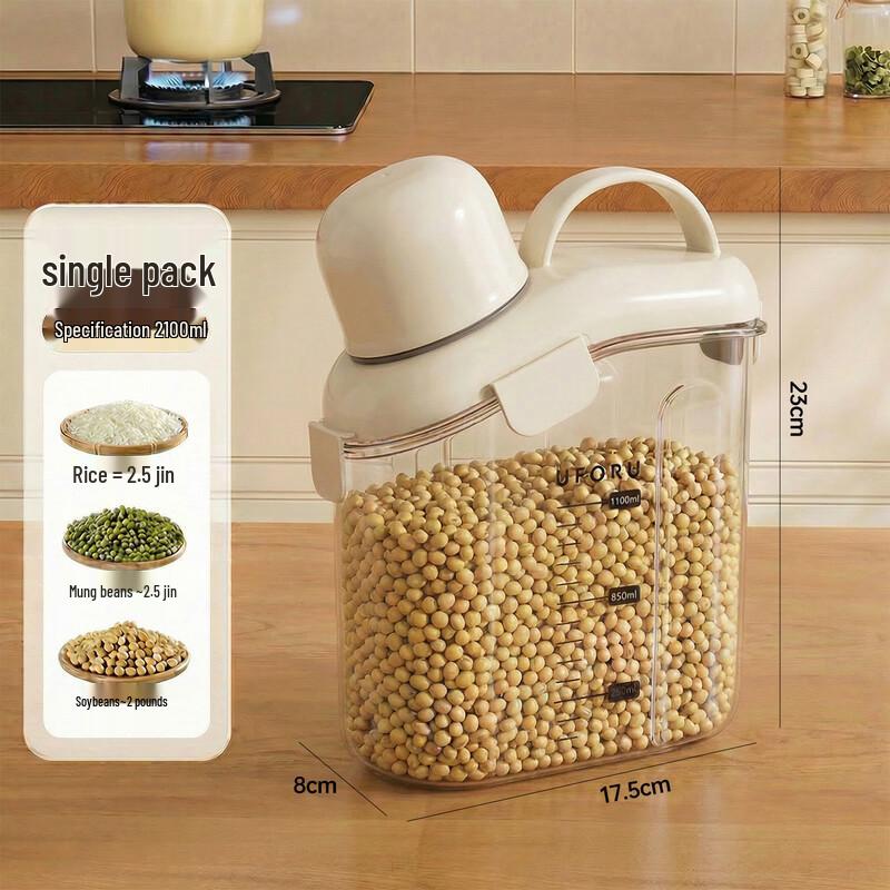 Anvelo 2100ML Transparent Plastic Sealed Storage Jar