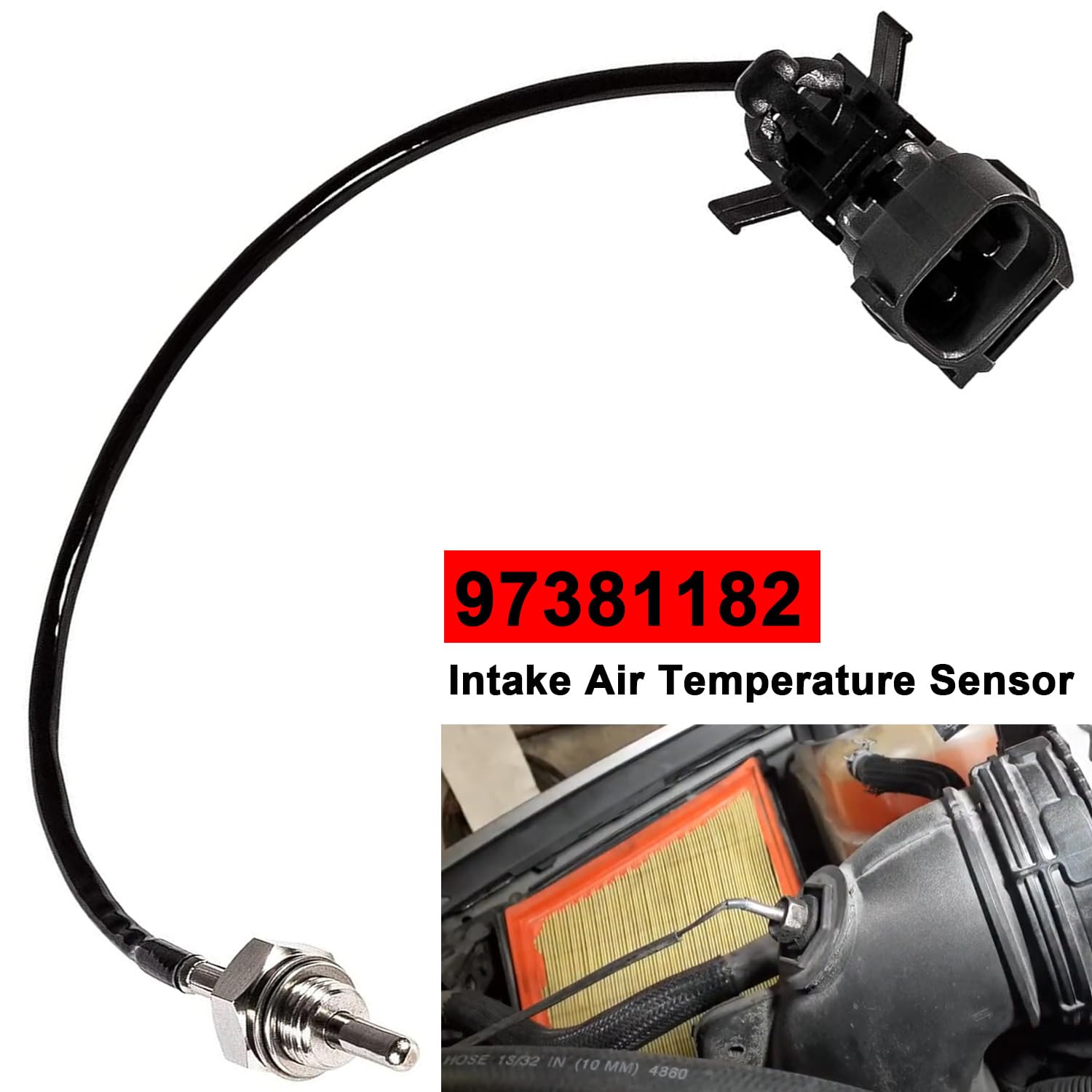 

Intake Air Temperature Sensor Replace for 97381182 fit for GM Duramax 2006-2010 LBZ/LMM 6.6L Diesel Engines