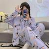 Plaid Long Sleeve Pajama Set with Pants – Spring & Autumn Style, Comfortable Home or Dorm Wear, Suitable for Outdoor Use