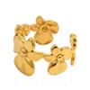 Stainless Steel Geometric Flower Leaves Rings for Women Men Classic Waterproof No Fade Splicing Opening Ring Jewelry Accessories