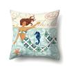 Polyester Pillowcase Peach Leather Velvet Cushion Cover Marine Life Seahorse Octopus Printed Pillowcase Car Cushion