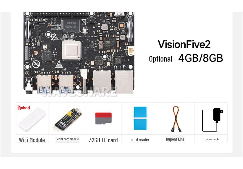 SaiFang VisionFive2: Linux-Based RISC-V Host with Integrated 3D GPU and Multiple Kits