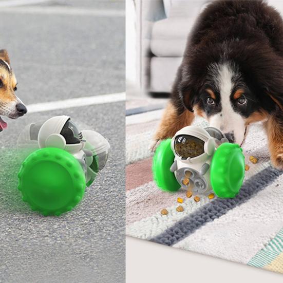Interactive Dog Toy Robot Shapes Food Dispensing Slow Feeder Self-Moving No Power Needed Pet Enrichment Toy