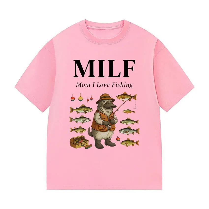Funny Mom I Love Fishing Meme Vintage TShirt Men Women Fashion Oversized T Shirts Casual High Quality Cotton T Shirt Streetwear