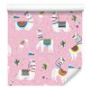 Wallpaper Lama Mountains Flowers and Rainbows for Living Room and Bedroom 50x1000
