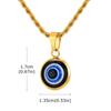 Vnox Evil Eye Pendant Necklace for Men Women, Waterproof  Stainless Steel Twisted Chain Turkish Eye Charm Collar Jewelry Gifts