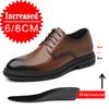 Men's Formal Business Shoes British Style Pointed Thick Bottom Wedding Shoes Banquet Social Shoe Invisible height increase 6/8cm