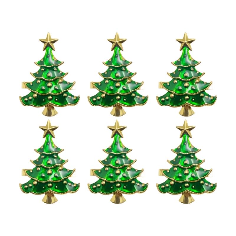 Iron Christmas Tree Napkin Rings Decorative Tableware Accessories For Seasonal Celebration Desktop Decoration