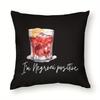 "I'M Negroni Positive" Pillow Cover 2D Printed Polyester Sofa Cushion Case – Cocktail Art Design For Bar Lovers 40X40Cm