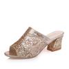 Dámské sandály Dámské letní pantofle Boty Sandály na vysokém podpatku Módní kamínkové Sandale Femme Zapatos De Mujer Tacones