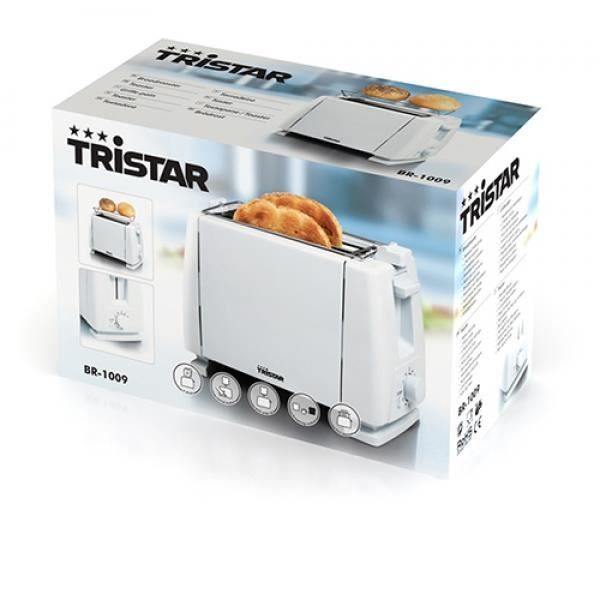 Prăjitor de pâine electric TRISTAR BR1009 - 750W - 1 felie - 6 poziții reglabile - Alb