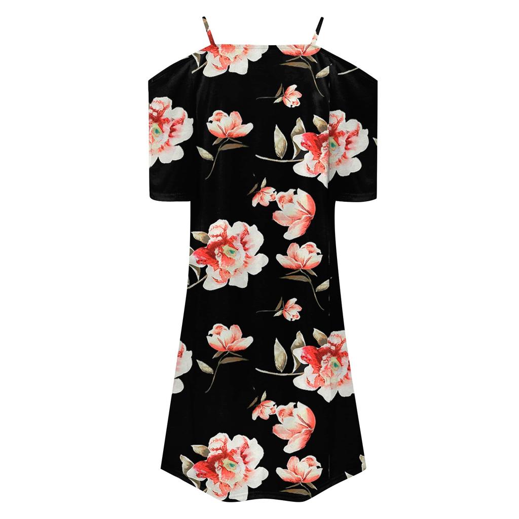 Women's V Neck Short Sleeve Printed Zip Off-shoulder Dress Casual Dress Commuting Dress