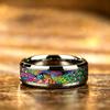 Bohemian Ring Exquisite Peacock Feather Pattern Stainless Steel Rings for Women Men Wedding Band Jewelry Gift