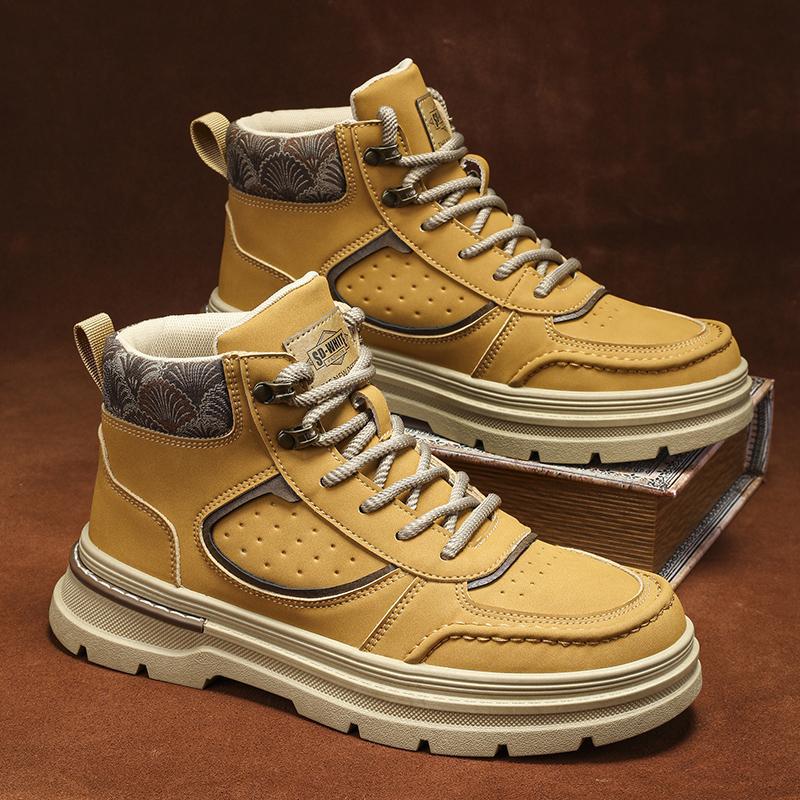 

Casual retro Martin boots men s mountaineering rhubarb boots autumn and winter new high-top outdoor tooling shoes sports short boots 44