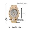 Full Diamond Arabic Dial Men's Watch Hip Hop Fashion Gold Large Dial Quartz Watch Tide