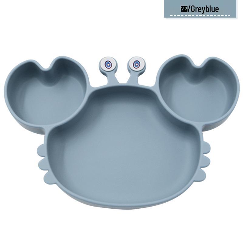 Silicone Suction Crab Plate: Divided Baby Tableware for Feeding & Weaning