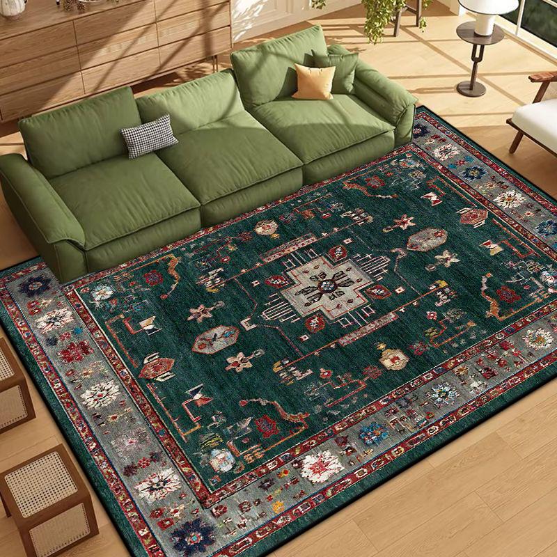 Persian Style Border Design Living Room Rug Soft Antiskid Bedroom Decor Carpet Easy Cleaning Entrance Door Mat Machine Washable