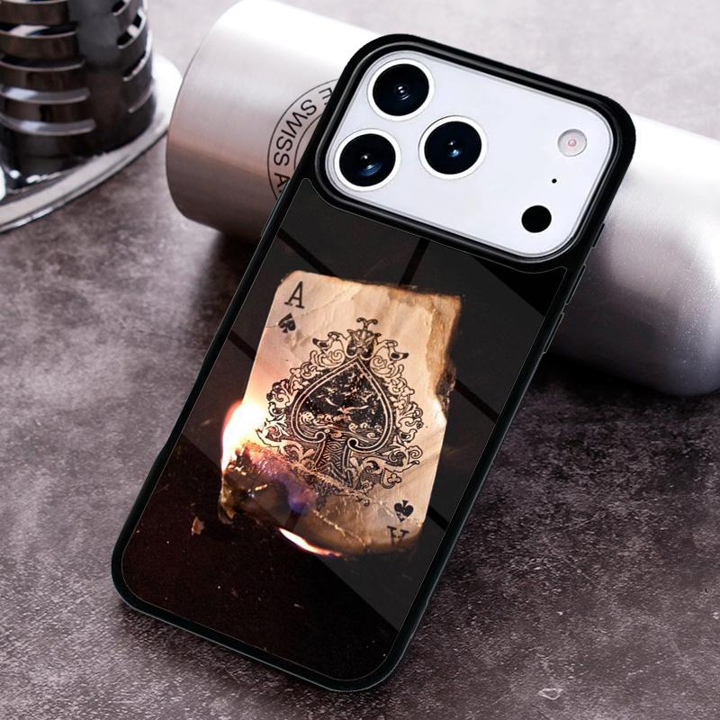 Ace of spades Poker Card Phone Case For iPhone 17 16 15 14 13 12 11 Pro Max Plus 17Air Soft Silicone Cover
