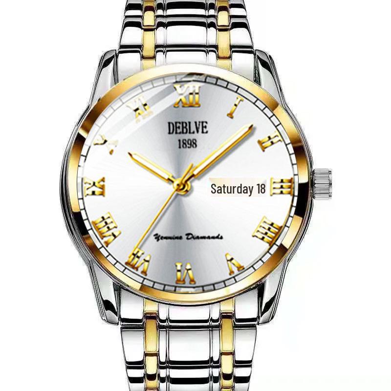 Swiss Men's Waterproof Quartz Watch: Elegant Automatic Movement, Slim Design