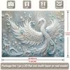 2D plane design, 2D plane banner 1 piece - a white mythical bird with spread wings and ornate patterns