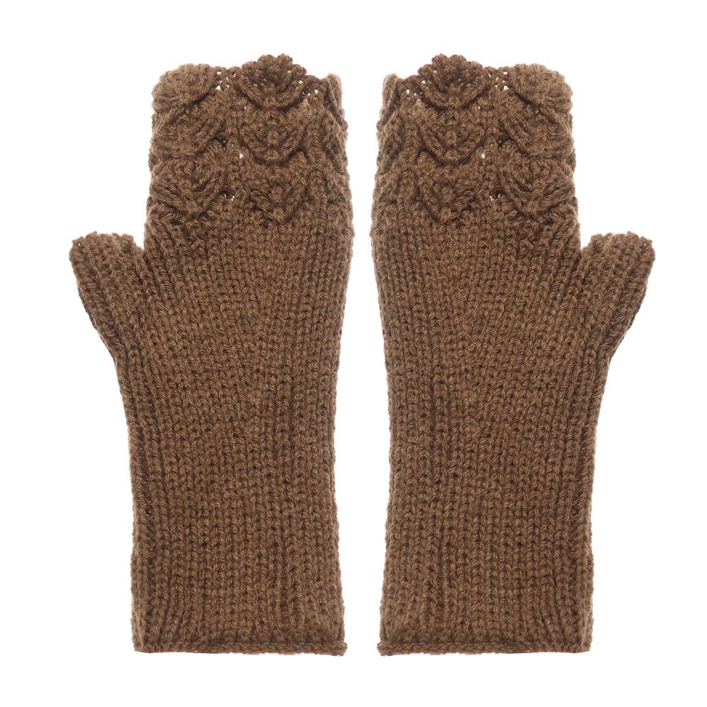 Women Girls Elastic Candy Color Arm Warmers Fingerless  Mittens Thick Warm Knitted Gloves
