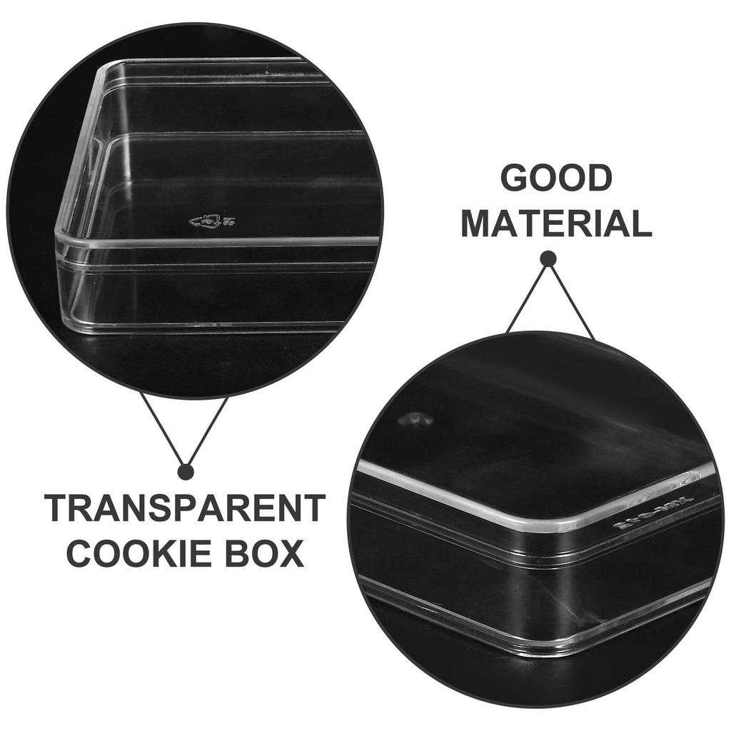 Rectangle Transparent Cookie Box Clear Plastic Candy Chocolate Nougat Peanut Brittle Storage Packaging for Birthday Wedding