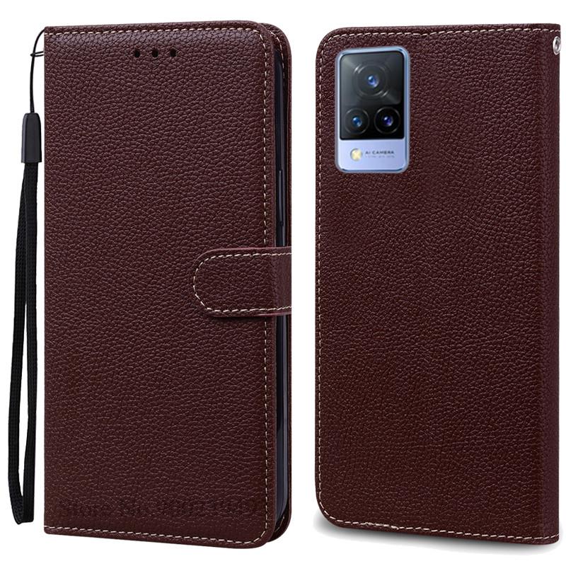 Pro Vivo V21 Pouzdro Silikonové Peněženkové Vyklápěcí Pouzdro na Telefon pro Vivo V2050 V2066 V2108 VivoV21 Kožené Pouzdro Coque pro Vivo V21 5G Fundas