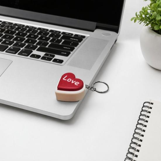 3D-gedruckter LOVE Herz Fidget Clicker Schlüsselanhänger, Stressabbau Druckknopf Spielzeug, Tragbares Schreibtisch-Gadget, Süßes Geschenk für Paare & Beste Freunde