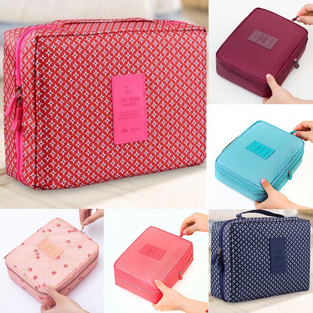 Beauty Case Da Viaggio Pieghevole Con Gancio – Grigio – Impermeabile E Multifunzione