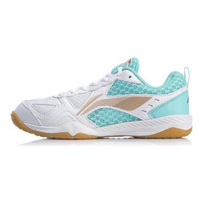 Li Ning Table Tennis Cushioning Slip Resistant Abrasion Resistant Low Top Training Shoes Unisex White Blue APTP002-2