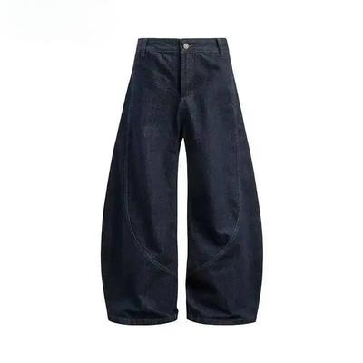 BeatStreet Pánské Džínové Kalhoty Americký Styl Široká NohaZakřivený Nůž Džíny Pánské Dámské Trendy Volné Čistý Střih High Street Kalhoty