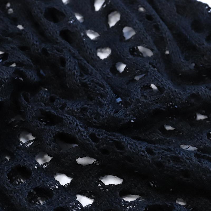 Letní dámské pletené vyhloubené tílko zakrytí plážové prázdninové bikiny svrchní krátké šaty košile s ochranou proti slunci plážové šaty