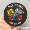 Love Nature Patch Magic Mushroom Embroidery Patches For Clothing Diy Iron-On Stickers Appliques Flowers Stripes