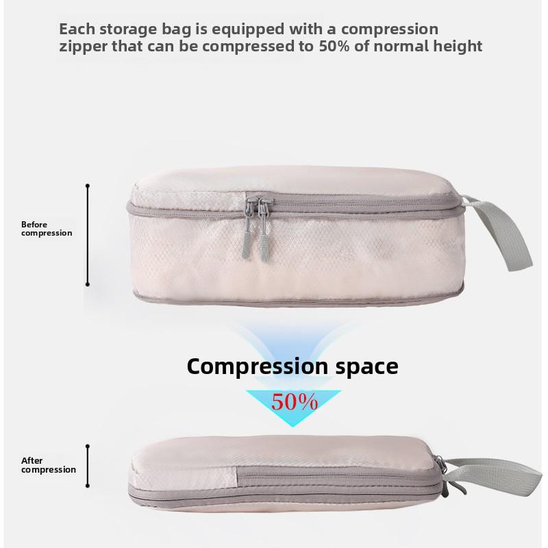 4Pcs Waterproof Compression Storage Bags Set - Mesh Nylon Organizers for Travel, Camping & Home Closet Luggage Packing Cubes