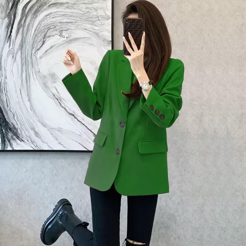 Suit Jacket Women's Spring Temperament Korean Version of The Wild Small Commuter Khaki Suit Jacket Women