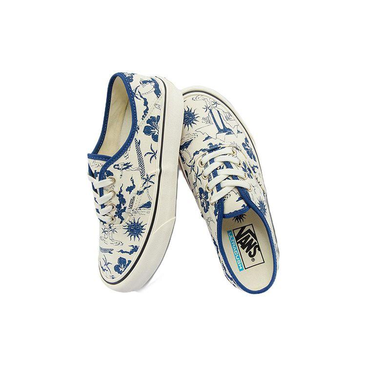 Vans Authentic Low Top Skate Shoes Unisex Sneakers Off-White Blue VN0A5HYPAXV