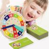 Wooden Clock Time Recognition Puzzle for Kids: Early Education and Math Teaching Aid