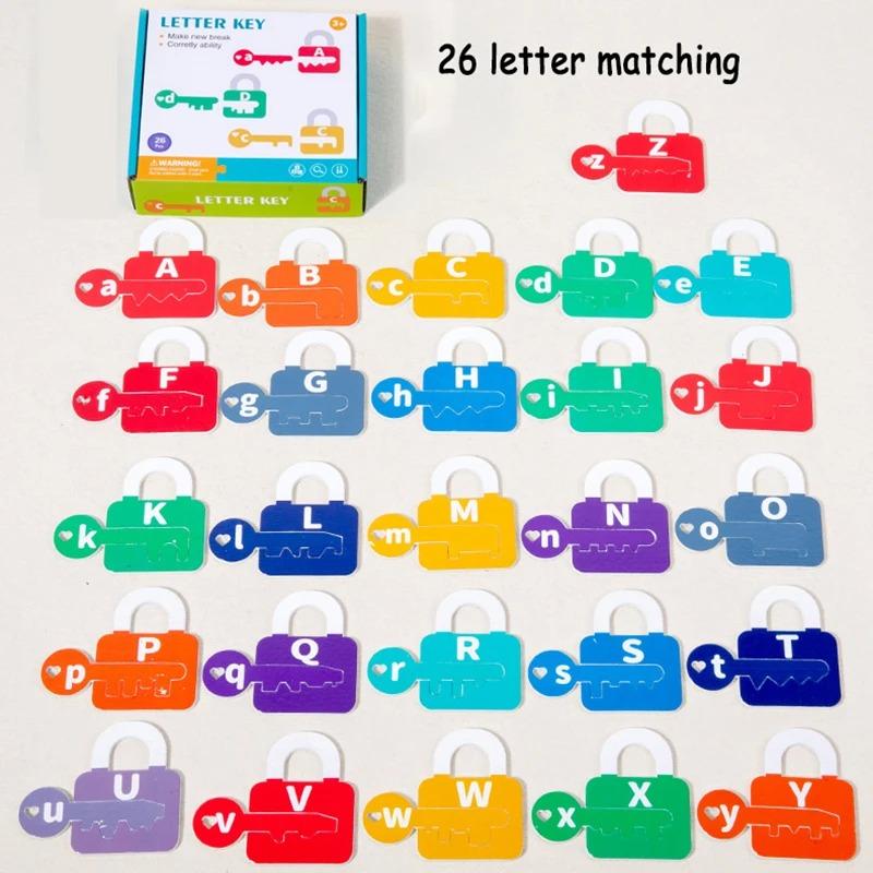 

Монтессори цифры буквы MatchingnДеревянная игрушка,Детская ранняя образовательная игра с замком на ключ, Математическая операция Pairing Toy